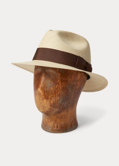 Sombreros Ralph Lauren Hombre Creme / Marrom - Hand-Woven Panama - DAURC1378